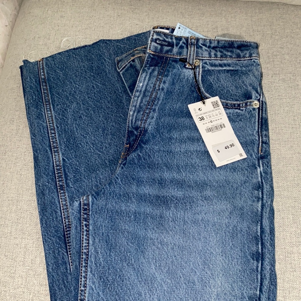 Zara mid rise wide leg jeans